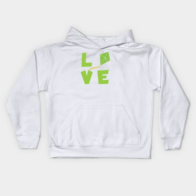 Kite flying love Kids Hoodie by maxcode